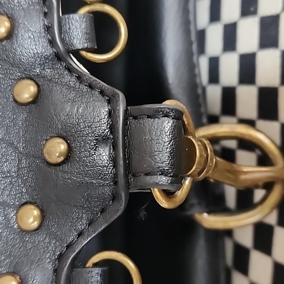 Hayden Harnett Women's Black Studded Leather Satchel Bag - Picture 3 of 12